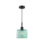 1-light hanging kitchen island glass ceiling light green black pendant fixture