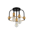 3 Light flush mount ceiling light metal ceiling lamp fixture black gold ceiling lighting