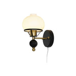 1-Light lamp fixtures metal glass led light black gold wall sconce