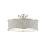 3-light lamp fixture alloy steel semi flush mount grey nickel ceiling light