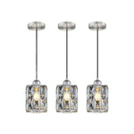 3 Pack light bulb nickel light fixture Crystal pendant light