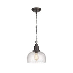 1-pack glass pendant light metal industrial hanging lamp bronze chandelier light