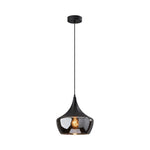 Adjustable ceiling pendant metal hanging light fixture black dome shade light