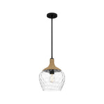 1-Light hanging light alloy steel glass mini pendant matte black ceiling fixture