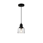 4’’ Dining pendant light black, cylinder pendant light glass industrial hanging light