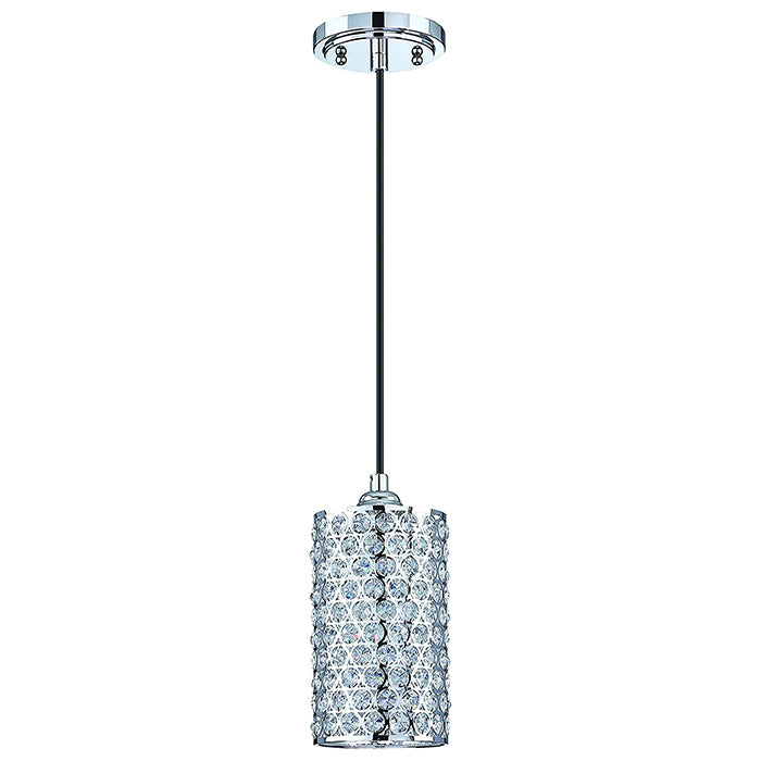 1 light adjustable crystal pendant light modern chrome pendant lamp
