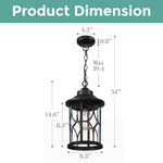 15 Inch exterior lamp Black hanging light Aluminum pendant light