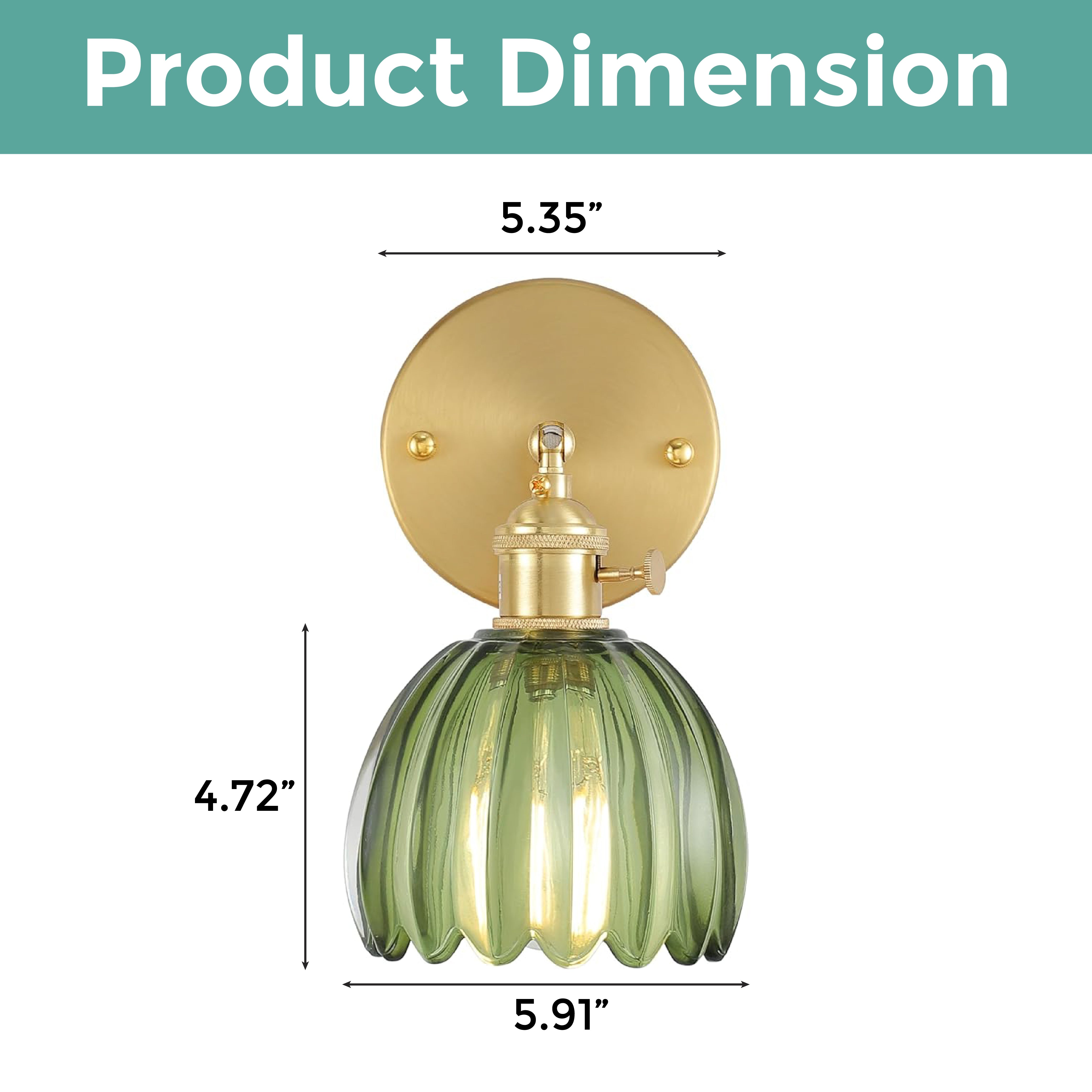 180 degree stand vintage bedroom light gold and green fixture light brass and glass wall light