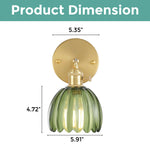 180 degree stand vintage bedroom light gold and green fixture light brass and glass wall light