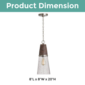 Industrial lighting fixture Black hanging light Glass pendant light