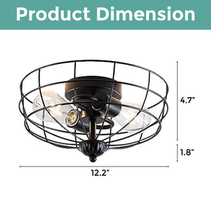 2 Pack farmhouse ceiling lighting black fixture ceiling light iron  flush mount light