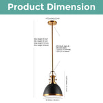 10 Inch pendant light Black lightning fixture Iron dome lights