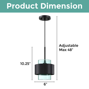 3 Pack farmhouse island lights black and green pendant light heavy duty metal and glass hanging lights