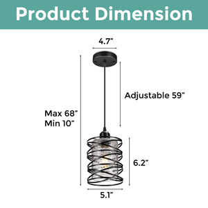 2 Pack industrial island lights black and ‎clear fixtures light glass and iron pendant lights