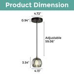 Adjustable braided cord kitchen light ‎black and smoke light fixture metal and crystal pendant light