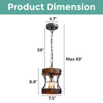 1-Light Farmhouse pendant light wood kitchen light island pendant light fixtures