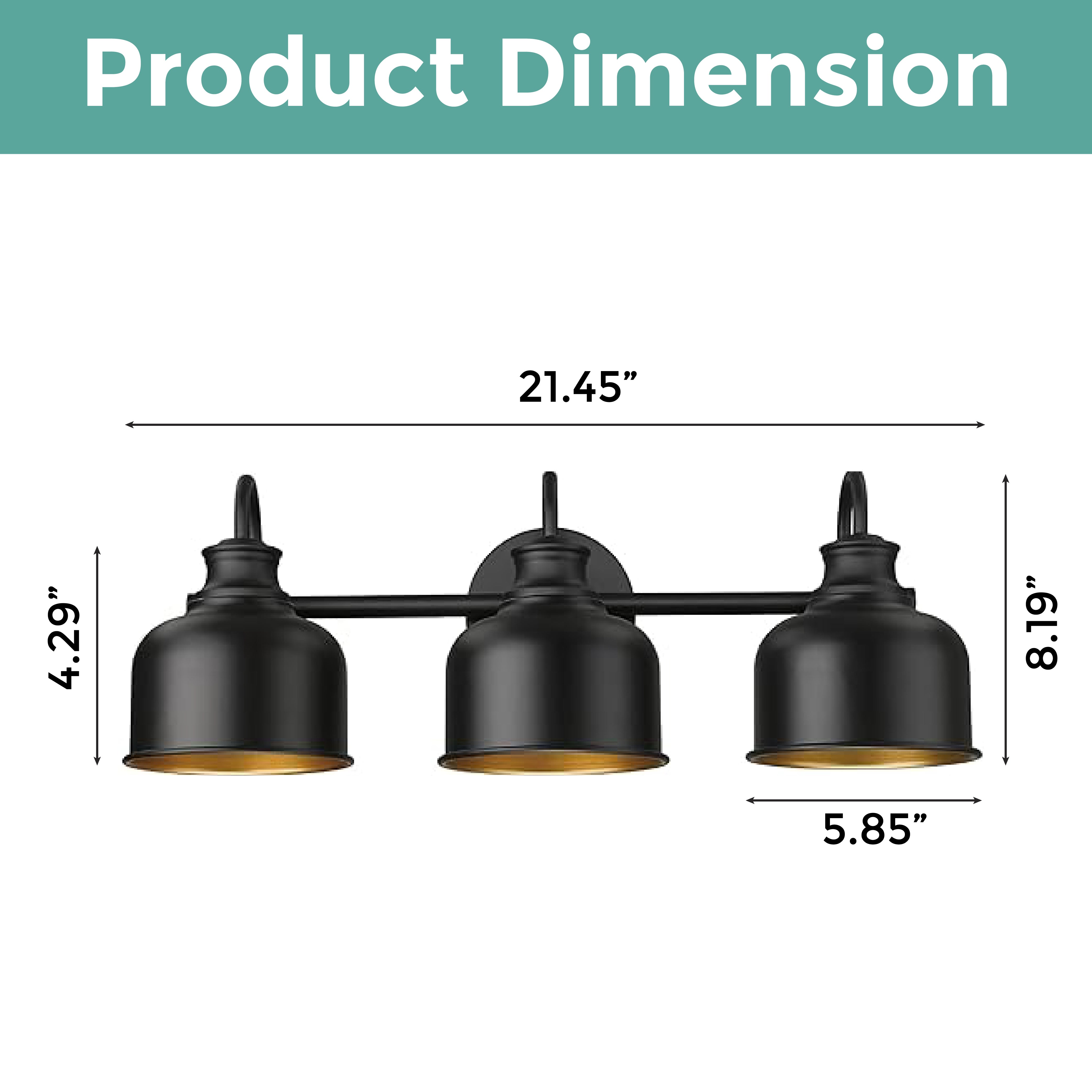3-Light industrial fixtures light matte black wall sconce light steel vanity light