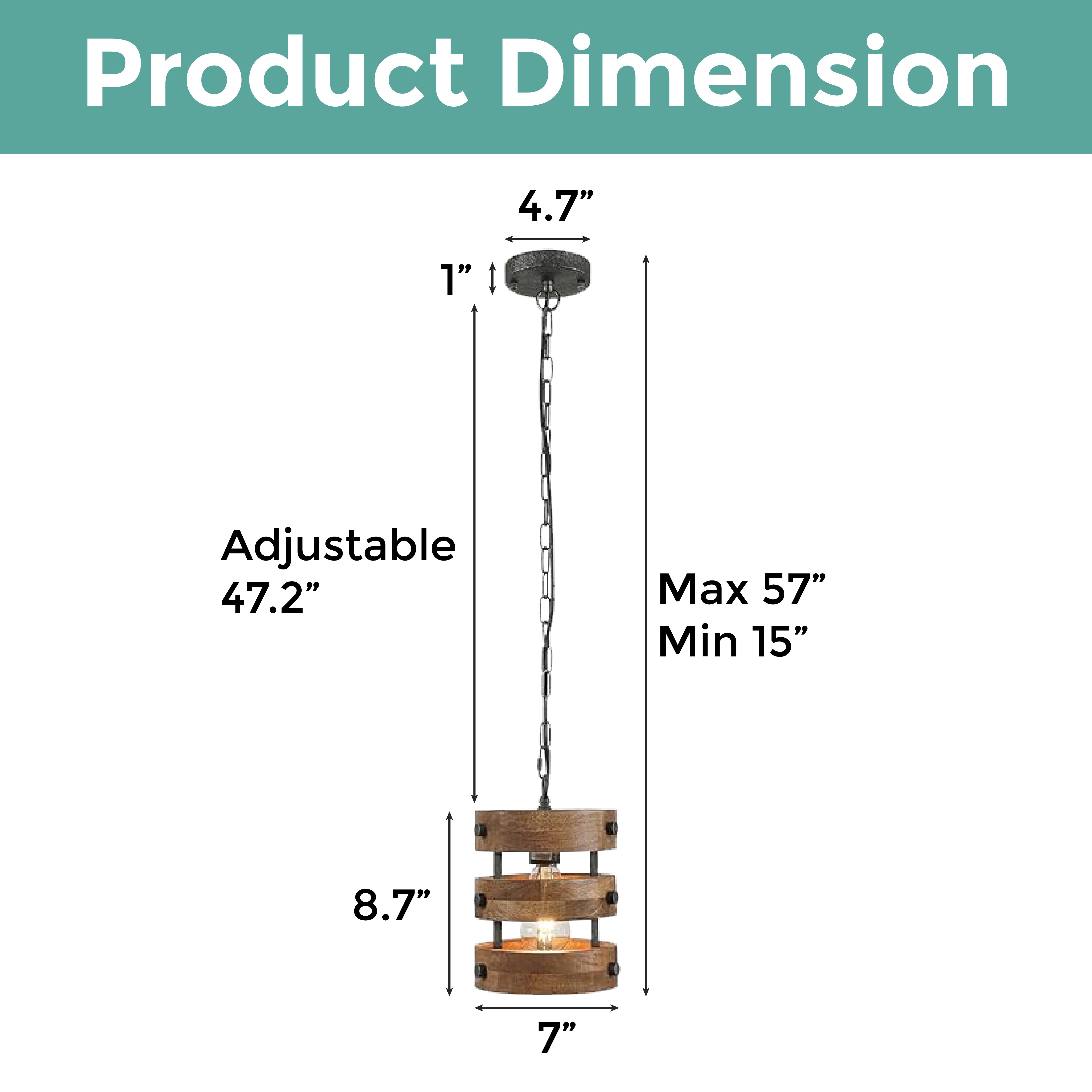 2 pack farmhouse light fixture wood kitchen light industrial metal pendant light