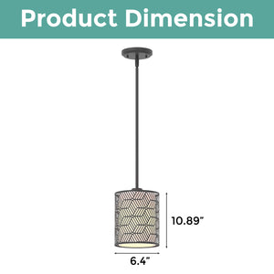 1-Light modern kitchen light matte black island light tc fabric and iron pendant light
