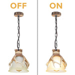 Brown deer antler chandelier Glass Art Deco cabin light fixtures 1 Light kitchen pendant hanging lights