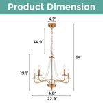 5 Light farmhouse chandelier light gold kitchen light vintage hanging pendant light fixture