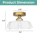 E12 based bulb farmhouse fixtures light gold and white ceiling lighting iron and glass hallway lighting