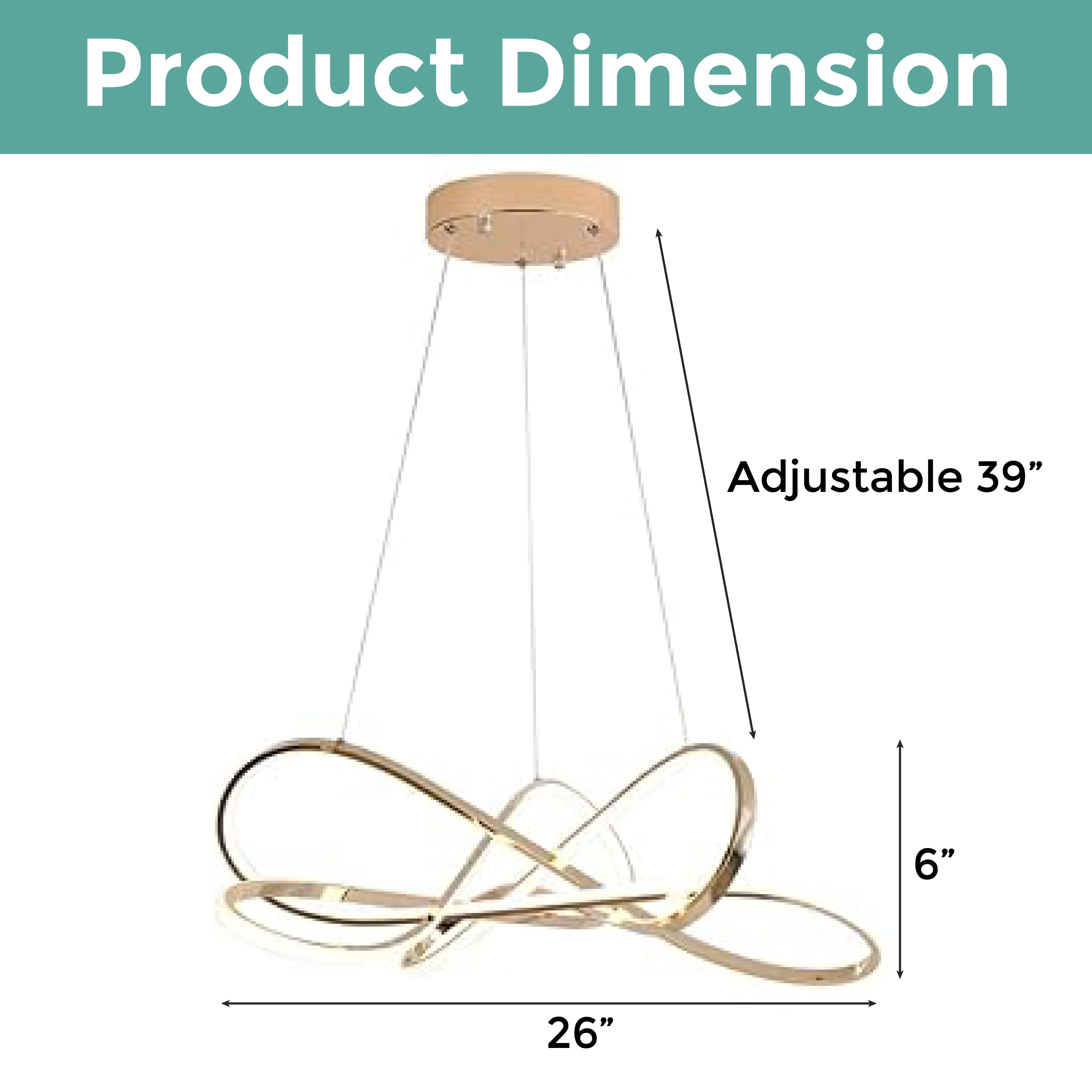 Modern aluminum chandelier lighting fixture Gold kitchen light DIY pendant light