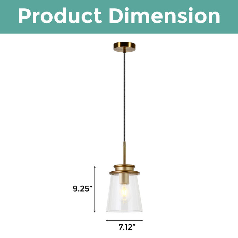7.12 Inch Shade fixture Brass natural light Metal pendant light
