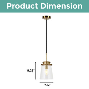 7.12 Inch Shade fixture Brass natural light Metal pendant light