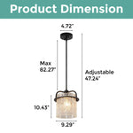 1 Light modern pendant lighting black and white fixtures lights iron and glass kitchen hanging light