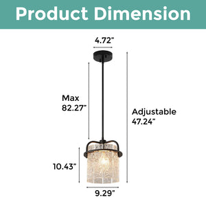 1 Light modern pendant lighting black and white fixtures lights iron and glass kitchen hanging light