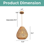 Farmhouse light fixture Brown pendant light ‎Natural Fibers hanging light