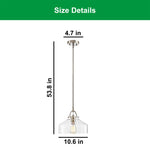 LED light fixture brushed nickel dining room lights glass, metal pendant light