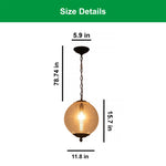 12” Bulbs light black pendant lights glass, metal dining room light