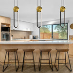 2 Light pendant light black, gold bathroom lighting metal hanging lamp