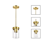 1 Pack bulb light brushed gold kitchen lighting glass pendant light