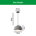 E26 bulb light gray pendant light metal, polystyrene hanging light