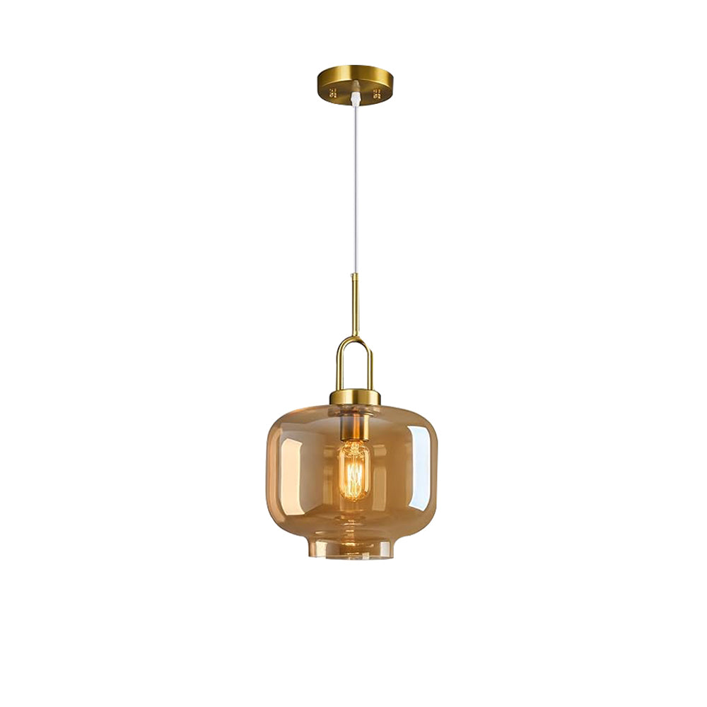 1 Pack hangable light gold pendant light glass, metal bedroom light ...