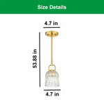 5” Kitchen light brushed gold pendant light glass, metal island lights