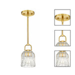 5” Kitchen light brushed gold pendant light glass, metal island lights