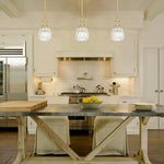 5” Kitchen light brushed gold pendant light glass, metal island lights