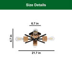 4 Light light fixture black, natural wood ceiling lighting metal, wood lights ceiling led
