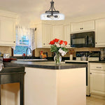 3 Light bulb light oil rubbed bronze bathroom light fixture glass, metal pendant light