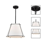 16” Hanging light black chandelier light metal pendant light