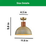 12” Hanging lamp brushed brass , gold pendant light brass metal kitchen island light