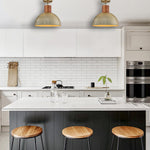 12” Hanging lamp brushed brass , gold pendant light brass metal kitchen island light