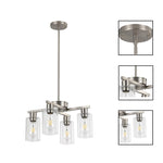 6 Light light fixture nickel chandelier light glass, metal pendant light