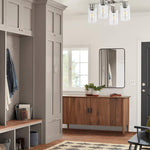 6 Light light fixture nickel chandelier light glass, metal pendant light