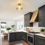 Mid century kitchen flush black Crystal ceiling mount glass, metal modern bright ceiling lights