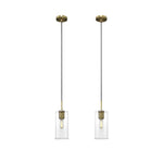 2  Pack hanging lighting gold pendant lights brass, glass island light